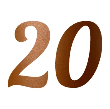 Polep vozidla SAMOLEPKA Startovní číslo 20 typ 3 (44 - měděná metalíza) NA AUTO, NÁLEPKA, FÓLIE, POLEP, TUNING, VLASTNÍ TEXT, TISK, AUTOSAMOLEPKY.cz, POLEPY, OBRÁZEK, LOGO, SAMOLEPKY