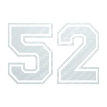 Polep vozidla SAMOLEPKA Startovní číslo 52 typ 4 (51 - 3D karbon bílý) NA AUTO, NÁLEPKA, FÓLIE, POLEP, TUNING, VLASTNÍ TEXT, TISK, AUTOSAMOLEPKY.cz, POLEPY, OBRÁZEK, LOGO, SAMOLEPKY