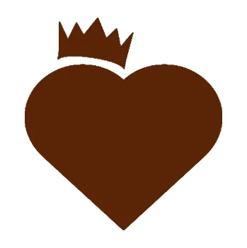 Samolepící dekorace SAMOLEPKA Srdíčko 010 levá s korunkou (15 - hnědá) NA AUTO, NÁLEPKA, FÓLIE, POLEP, TUNING, VLASTNÍ TEXT, TISK, AUTOSAMOLEPKY.cz, POLEPY, OBRÁZEK, LOGO, SAMOLEPKY