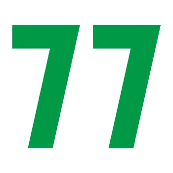 Polep vozidla Startovní číslo 77 (12 - zelená) SAMOLEPKA NA AUTO, NÁLEPKA, FÓLIE, POLEP, TUNING, VLASTNÍ TEXT, TISK, AUTOSAMOLEPKY.cz, POLEPY, OBRÁZEK, LOGO, 3D STICKERS
