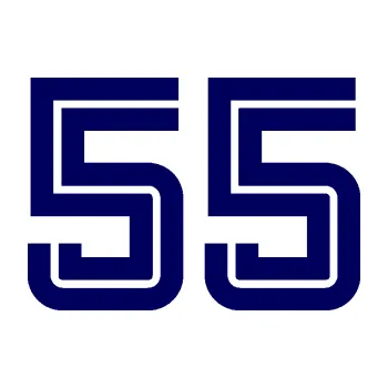 Polep vozidla Startovní číslo 55 typ 7 (23 - tmavě modrá) SAMOLEPKA NA AUTO, NÁLEPKA, FÓLIE, POLEP, TUNING, VLASTNÍ TEXT, TISK, AUTOSAMOLEPKY.cz, POLEPY, OBRÁZEK, LOGO, 3D STICKERS