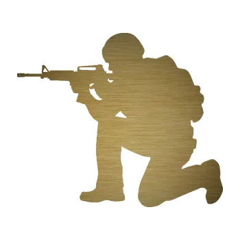 Samolepící dekorace SAMOLEPKA Voják 007 levá (64 - škrábaný kov zlatý) NA AUTO, NÁLEPKA, FÓLIE, POLEP, TUNING, VLASTNÍ TEXT, TISK, AUTOSAMOLEPKY.cz, POLEPY, OBRÁZEK, LOGO, SAMOLEPKY