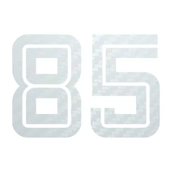 Polep vozidla SAMOLEPKA Startovní číslo 85 typ 7 (51 - 3D karbon bílý) NA AUTO, NÁLEPKA, FÓLIE, POLEP, TUNING, VLASTNÍ TEXT, TISK, AUTOSAMOLEPKY.cz, POLEPY, OBRÁZEK, LOGO, SAMOLEPKY