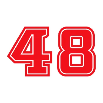 Polep vozidla SAMOLEPKA Startovní číslo 48 typ 5 (10 - červená) NA AUTO, NÁLEPKA, FÓLIE, POLEP, TUNING, VLASTNÍ TEXT, TISK, AUTOSAMOLEPKY.cz, POLEPY, OBRÁZEK, LOGO, SAMOLEPKY