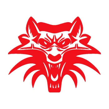 Polep vozidla SAMOLEPKA Vlk 022 (10 - červená) NA AUTO, NÁLEPKA, FÓLIE, POLEP, TUNING, VLASTNÍ TEXT, TISK, AUTOSAMOLEPKY.cz, POLEPY, OBRÁZEK, LOGO, SAMOLEPKY