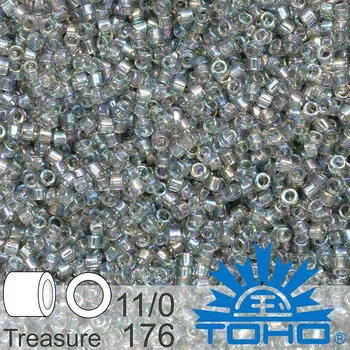 Korálek Korálky TOHO tvar TREASURE (válcové). Velikost 11/0. Barva č. 176-Trans-Rainbow Black Diamond . Balení 5g.