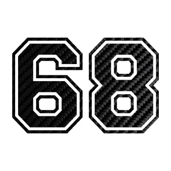 Polep vozidla Startovní číslo 68 typ 4 (50 - 3D karbon černý) SAMOLEPKA NA AUTO, NÁLEPKA, FÓLIE, POLEP, TUNING, VLASTNÍ TEXT, TISK, AUTOSAMOLEPKY.cz, POLEPY, OBRÁZEK, LOGO, 3D STICKERS