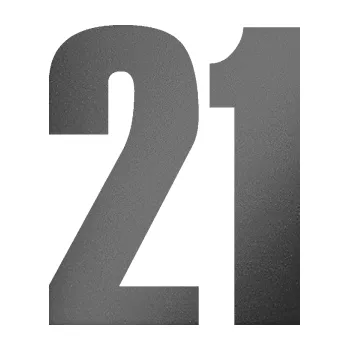 Samolepicí dekorace na vozidlo Startovní číslo 21 typ 2 (41 - grafitová metalíza) SAMOLEPKA NA AUTO, NÁLEPKA, FÓLIE, POLEP, TUNING, VLASTNÍ TEXT, TISK, AUTOSAMOLEPKY.cz, POLEPY, OBRÁZEK, LOGO, 3D STICKERS