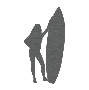 Polep vozidla SAMOLEPKA Surfařka 001 levá (62 - škrábaný titan) NA AUTO, NÁLEPKA, FÓLIE, POLEP, TUNING, VLASTNÍ TEXT, TISK, AUTOSAMOLEPKY.cz, POLEPY, OBRÁZEK, LOGO, SAMOLEPKY
