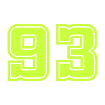 Polep vozidla Startovní číslo 93 typ 5 (27 - limetová) SAMOLEPKA NA AUTO, NÁLEPKA, FÓLIE, POLEP, TUNING, VLASTNÍ TEXT, TISK, AUTOSAMOLEPKY.cz, POLEPY, OBRÁZEK, LOGO, 3D STICKERS