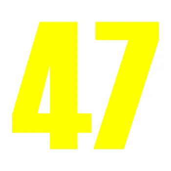 Samolepicí dekorace na vozidlo Startovní číslo 47 typ 2 (05 - žlutá citron) SAMOLEPKA NA AUTO, NÁLEPKA, FÓLIE, POLEP, TUNING, VLASTNÍ TEXT, TISK, AUTOSAMOLEPKY.cz, POLEPY, OBRÁZEK, LOGO, 3D STICKERS
