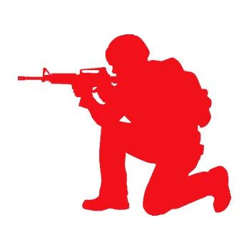 Samolepící dekorace SAMOLEPKA Voják 007 levá (10 - červená) NA AUTO, NÁLEPKA, FÓLIE, POLEP, TUNING, VLASTNÍ TEXT, TISK, AUTOSAMOLEPKY.cz, POLEPY, OBRÁZEK, LOGO, SAMOLEPKY