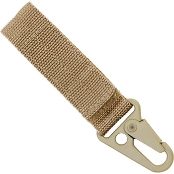 Tactical Key Holder PÍSKOVÝ (Nylonový popruh s karabinkou pro upevnění taktických doplňků na výstroj.)