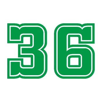 Polep vozidla Startovní číslo 36 typ 5 (12 - zelená) SAMOLEPKA NA AUTO, NÁLEPKA, FÓLIE, POLEP, TUNING, VLASTNÍ TEXT, TISK, AUTOSAMOLEPKY.cz, POLEPY, OBRÁZEK, LOGO, 3D STICKERS