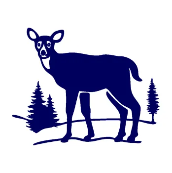 Samolepící dekorace SAMOLEPKA Srna 002 levá s krajinou (23 - tmavě modrá) NA AUTO, NÁLEPKA, FÓLIE, POLEP, TUNING, VLASTNÍ TEXT, TISK, AUTOSAMOLEPKY.cz, POLEPY, OBRÁZEK, LOGO, SAMOLEPKY