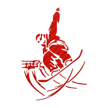 Samolepicí dekorace na vozidlo Snowboard 017 levá (53 - 3D karbon červený) SAMOLEPKA NA AUTO, NÁLEPKA, FÓLIE, POLEP, TUNING, VLASTNÍ TEXT, TISK, AUTOSAMOLEPKY.cz, POLEPY, OBRÁZEK, LOGO, 3D STICKERS