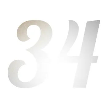 Polep vozidla SAMOLEPKA Startovní číslo 34 typ 3 (82 - odrazková reflexní bílá) NA AUTO, NÁLEPKA, FÓLIE, POLEP, TUNING, VLASTNÍ TEXT, TISK, AUTOSAMOLEPKY.cz, POLEPY, OBRÁZEK, LOGO, SAMOLEPKY