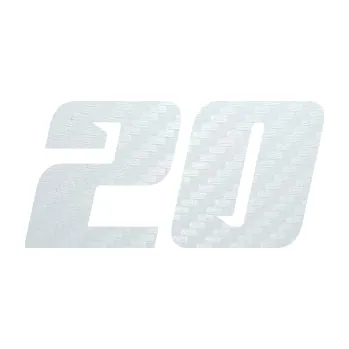 Polep vozidla SAMOLEPKA Startovní číslo 20 typ 6 (51 - 3D karbon bílý) NA AUTO, NÁLEPKA, FÓLIE, POLEP, TUNING, VLASTNÍ TEXT, TISK, AUTOSAMOLEPKY.cz, POLEPY, OBRÁZEK, LOGO, SAMOLEPKY