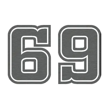 Polep vozidla Startovní číslo 69 typ 5 (62 - škrábaný titan) SAMOLEPKA NA AUTO, NÁLEPKA, FÓLIE, POLEP, TUNING, VLASTNÍ TEXT, TISK, AUTOSAMOLEPKY.cz, POLEPY, OBRÁZEK, LOGO, 3D STICKERS