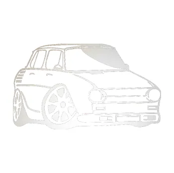 Polep vozidla SAMOLEPKA Škoda 100 karikatura pravá (82 - odrazková reflexní bílá) NA AUTO, NÁLEPKA, FÓLIE, POLEP, TUNING, VLASTNÍ TEXT, TISK, AUTOSAMOLEPKY.cz, POLEPY, OBRÁZEK, LOGO, SAMOLEPKY