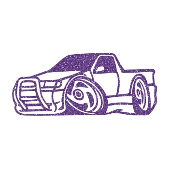 Polep vozidla SAMOLEPKA Škoda Felicia korba karikatura levá (87 - Ultra Metalic fialová) NA AUTO, NÁLEPKA, FÓLIE, POLEP, TUNING, VLASTNÍ TEXT, TISK, AUTOSAMOLEPKY.cz, POLEPY, OBRÁZEK, LOGO, SAMOLEPKY