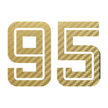 Polep vozidla Startovní číslo 95 typ 7 (59 - 3D karbon zlatý) SAMOLEPKA NA AUTO, NÁLEPKA, FÓLIE, POLEP, TUNING, VLASTNÍ TEXT, TISK, AUTOSAMOLEPKY.cz, POLEPY, OBRÁZEK, LOGO, 3D STICKERS