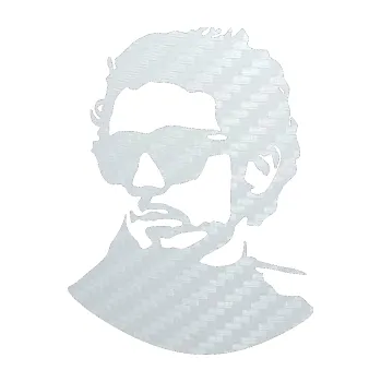 Samolepící dekorace SAMOLEPKA Valentino Rossi silueta levá (51 - 3D karbon bílý) NA AUTO, NÁLEPKA, FÓLIE, POLEP, TUNING, VLASTNÍ TEXT, TISK, AUTOSAMOLEPKY.cz, POLEPY, OBRÁZEK, LOGO, SAMOLEPKY