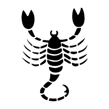 Samolepící dekorace SAMOLEPKA Štír zvěrokruh 004 pravá (01 - černá) NA AUTO, NÁLEPKA, FÓLIE, POLEP, TUNING, VLASTNÍ TEXT, TISK, AUTOSAMOLEPKY.cz, POLEPY, OBRÁZEK, LOGO, SAMOLEPKY