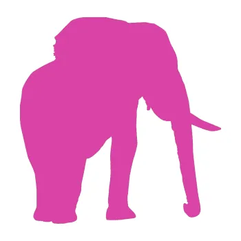 Samolepící dekorace Slon 007 pravá (16 - růžová) SAMOLEPKA NA AUTO, NÁLEPKA, FÓLIE, POLEP, TUNING, VLASTNÍ TEXT, TISK, AUTOSAMOLEPKY.cz, POLEPY, OBRÁZEK, LOGO, 3D STICKERS