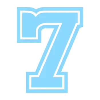 Autodoplněk Samolepka na auto Startovní číslo 7 typ 5 (03 - světle modrá) NÁLEPKA, FÓLIE, POLEPY, TUNING, VLASTNÍ TEXT, TISK, AUTOSAMOLEPKY.cz, SAMOLEPKY, OBRÁZEK, LOGO, VÝROBA, PRODEJ