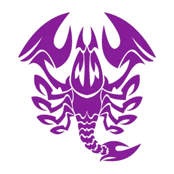 Samolepící dekorace Štír zvěrokruh 003 pravá (14 - fialová) SAMOLEPKA NA AUTO, NÁLEPKA, FÓLIE, POLEP, TUNING, VLASTNÍ TEXT, TISK, AUTOSAMOLEPKY.cz, POLEPY, OBRÁZEK, LOGO, 3D STICKERS