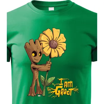 Chlapecké tričko Dětské tričko Groot a květina, Barva Zelená, Velikost 110 cm/4 roky, Canvas Dětské tričko Bezvatriko.cz 2972