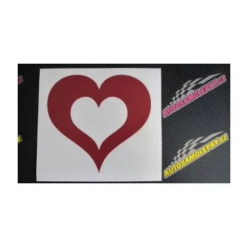 Samolepící dekorace SAMOLEPKA Srdíčko 004 dvojitý obrys (10 - červená) NA AUTO, NÁLEPKA, FÓLIE, POLEP, TUNING, VLASTNÍ TEXT, TISK, AUTOSAMOLEPKY.cz, POLEPY, OBRÁZEK, LOGO, SAMOLEPKY