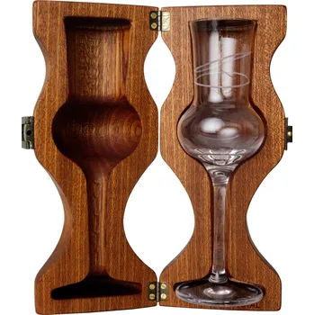 Hcrystal Luxusní dřevěné pouzdro se skleničkou - Tvarovaný Mahagon