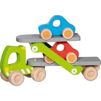 Dřevěná hračka GOKI Dřevěná autodoprava se dvěma autíčky