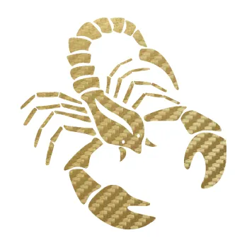 Samolepící dekorace Štír zvěrokruh 005 pravá (59 - 3D karbon zlatý) SAMOLEPKA NA AUTO, NÁLEPKA, FÓLIE, POLEP, TUNING, VLASTNÍ TEXT, TISK, AUTOSAMOLEPKY.cz, POLEPY, OBRÁZEK, LOGO, 3D STICKERS