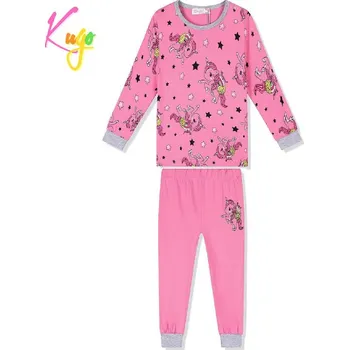 Dívčí oblečení Dívčí pyžamo Kugo MP1326, tmavě růžová (kojenecké a dívčí pyžamo s jednorožci)