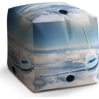 Taburet Taburet Kostka Letadlo v oblacích: 40x40x40 cm - Sablio