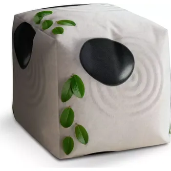 Taburet Taburet Kostka Listy a kámen: 40x40x40 cm - Sablio