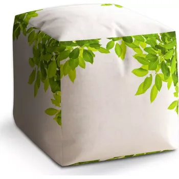 Taburet Taburet Kostka Listy: 40x40x40 cm - Sablio