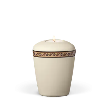 Smuteční dekorace Keramická miniurna Woodly II - Bílá