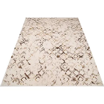 Koberec Moderní koberec Golden - čtverečky 1 - krémový/zlatý Rozměr koberce: 140x200 cm