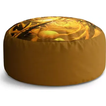 Sedací pytel Kulatý taburet Circle Žlutá abstrakce: 38x48 cm - Sablio