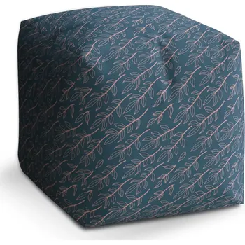 Taburet Taburet Kostka Růžové malované lístky: 40x40x40 cm - Sablio