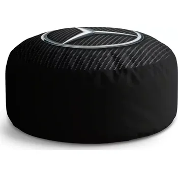 Sedací pytel Kulatý taburet Circle Logo 4 Carbon: 38x48 cm - Sablio