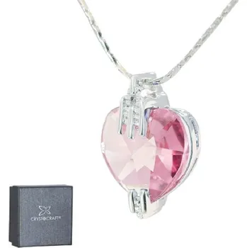 Žertovný předmět Přívěsek SRDÍČKO s řetízkem 46cm Crystocraft - stříbrná