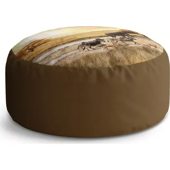 Sedací pytel Kulatý taburet Circle Safari: 38x48 cm - Sablio