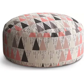 Sedací pytel Kulatý taburet Circle Tříbarevné jehlany: 38x48 cm - Sablio