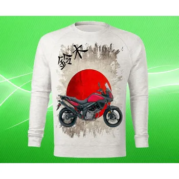 Pánská mikina mikina Suzuki V-Strom 650 ABS pánská XXL (mikina s motorkou světle šedý melír )