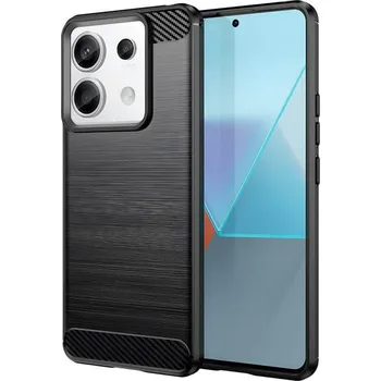 Pouzdro na mobilní telefon Ochranný silikonový obal karbon pro Xiaomi Redmi Note 13 Pro 5G - černý